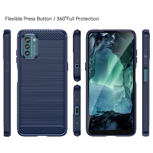 Carbon Flex Nokia G11 / Nokia G21 cover - Blå Blue