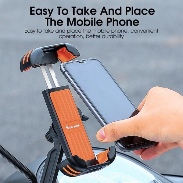 Bicycle / Motorcycle phone mount holder - Rearview Mirror Mount Orange