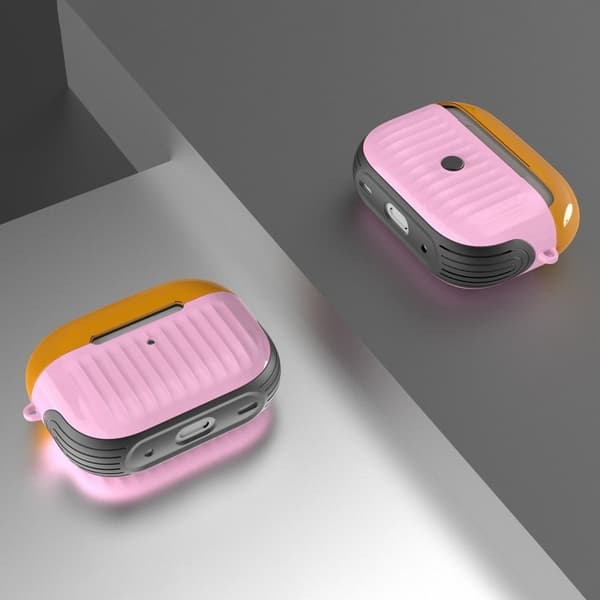Airpods Pro 2 kuffertlignende etui - Gul / Lyserød Pink
