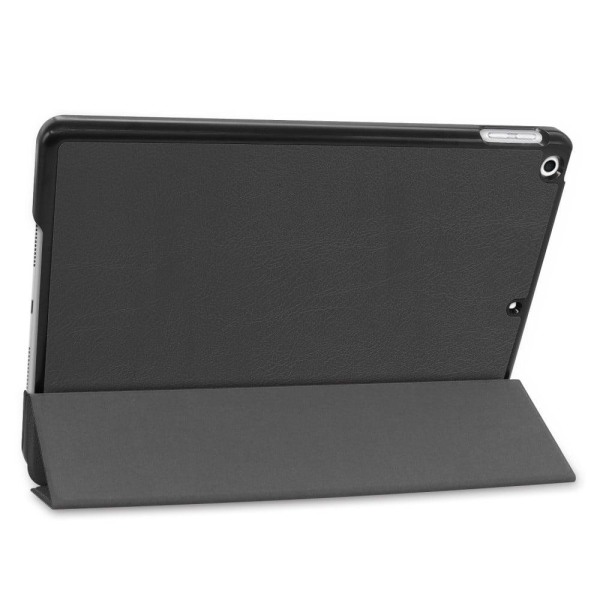 iPad 10.2 (2021) / (2020) / (2019) Tri-fold Stand Cover Vegansk læder Beskyttende Smart Tablet Case med Auto Sleep / Wake - Sort Black