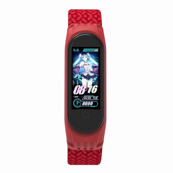 Xiaomi Mi Band 5 / 4 / 3 elastisk nylonklokkebånd - Rød / Størrelse: L Red