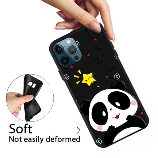 Imagine iPhone 13 Pro Suojakotelo - Panda And Star Black