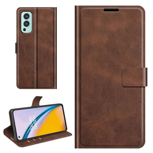 Lompakko Nahkakotelo For OnePlus Nord 2 5G - Kahvi Brown