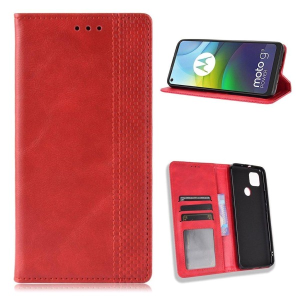 Bofink Vintage Motorola Moto G9 Power leather case - Red Red