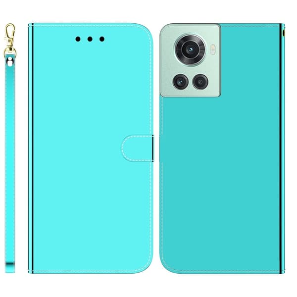 Mirror OnePlus 10R / OnePlus Ace flip-etui - Cyan Green