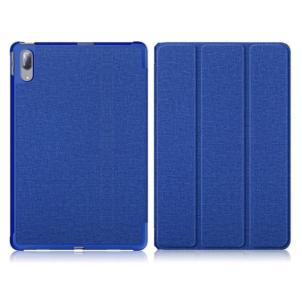 Lenovo Tab P11 Pro tri-fold stofskind læderetui - Blå Blue
