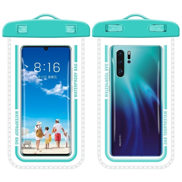 Universal waterproof phone bag with lanyard - Macaroon Blue Blue
