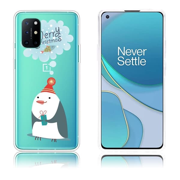 Christmas OnePlus 8T etui - pingvin Wants Fish White