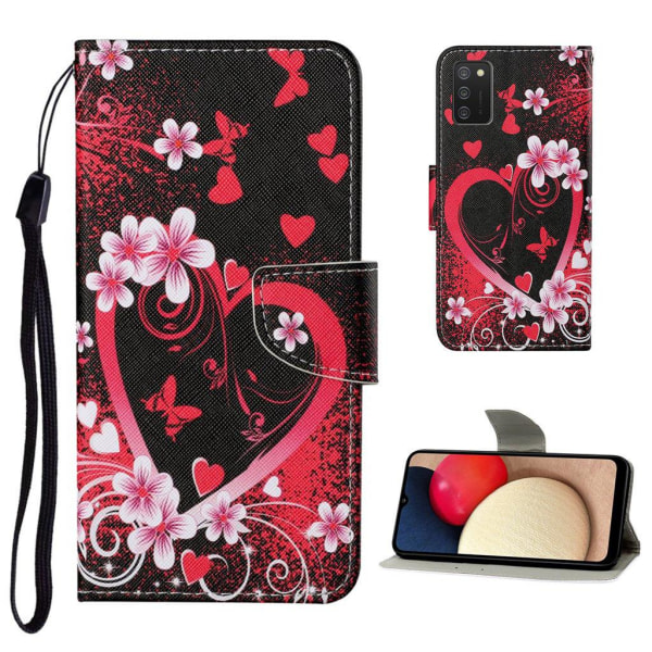 Wonderland Samsung Galaxy A02s Flip Etui - Hjerte Red