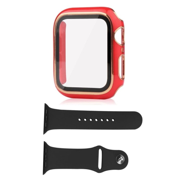 Apple Watch SE 2022 (44mm) cover and silicone cover with tempere Röd