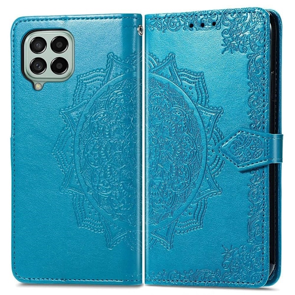 Mandala läder Samsung Galaxy M53 5G fodral - Blå Blå