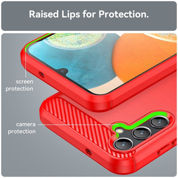 Carbon Flex Etui Samsung Galaxy A14 - Rød Red