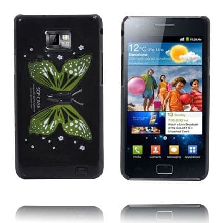 Butterfly Wings - Foldbar Holder (Sort) Samsung Galaxy S2 Cover Black