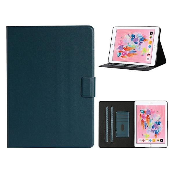 iPad (2018) / (2017) enkelt flipfodral i läder - Grön Grön