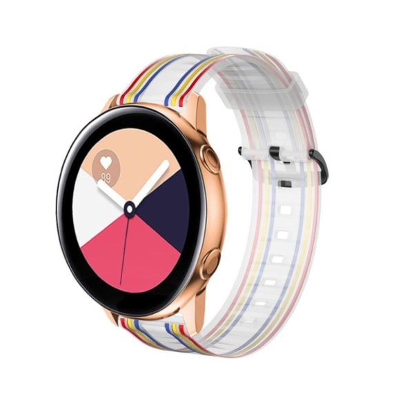 22mm Twill tone urrem til Samsung, Amazfit og Huawei ur - Hvid / Farverig White