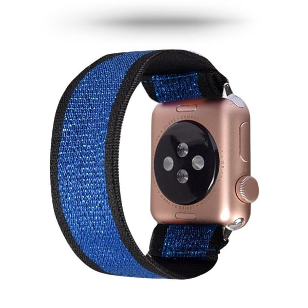 Apple Watch Series 5 / 4 44mm nylon-urrem - Sort / Blå Blue