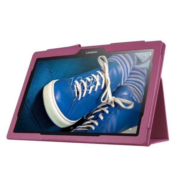 Lenovo Tab 3 10-1 TB-X103F skyddshölje PU läder skyddande litchi textur elastisk ögla - Lila Lila