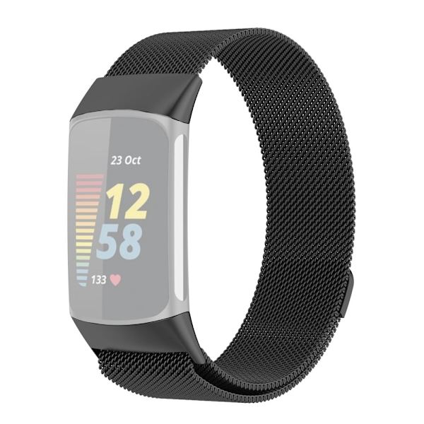 Fitbit Charge 5 JLT urrem i rustfrit stål - Sort Black