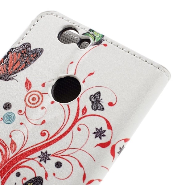Scherfig Huawei Nova flip-etui i læder - Sommerfugle og cirkler Multicolor