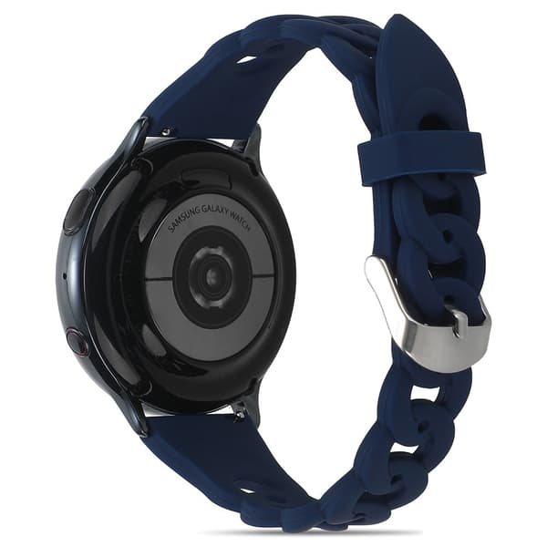 20 mm universal urrem i silikone med cool cirkeldesign - Midnatsblå Blue