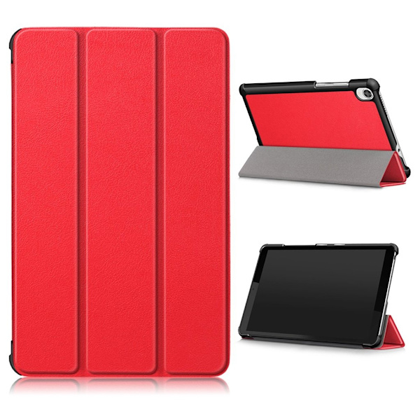 Lenovo Tab M8 tri-fold läderfodral - Röd Röd