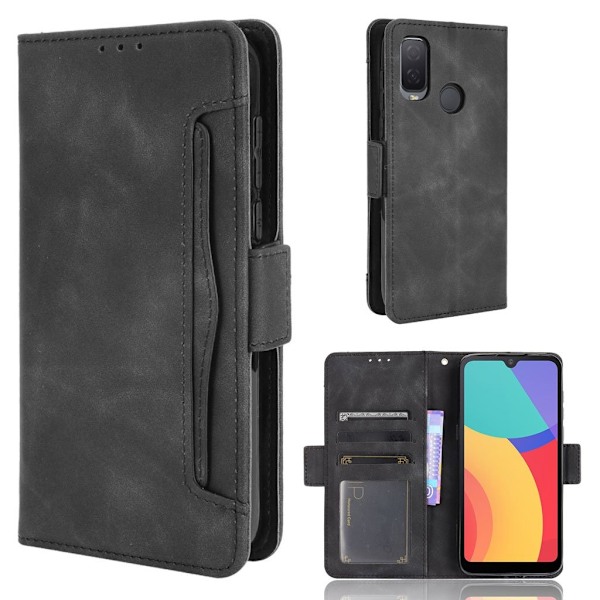 Modern-styled Læder Pung Etui til Alcatel 1l (2021) - Sort Black