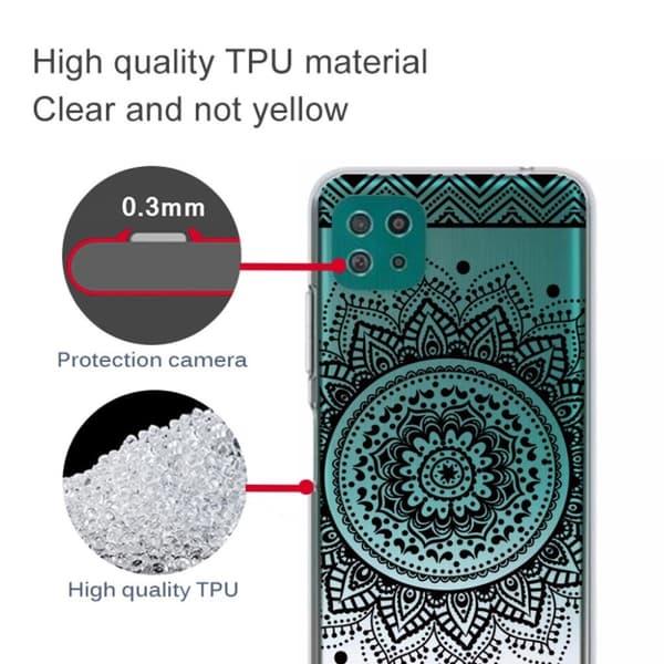 Deco Samsung Galaxy A22 5G Etui - Mandala Black