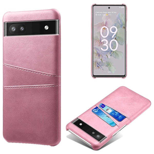 Dual Card Google Pixel 6a kotelot - Ruusukulta Pink