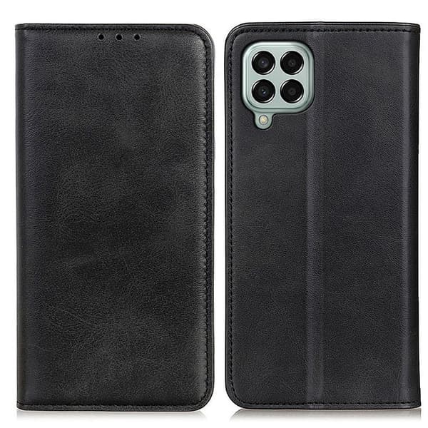 Samsung Galaxy M33 5G flip etui i ægte læder med pung – Sort Black