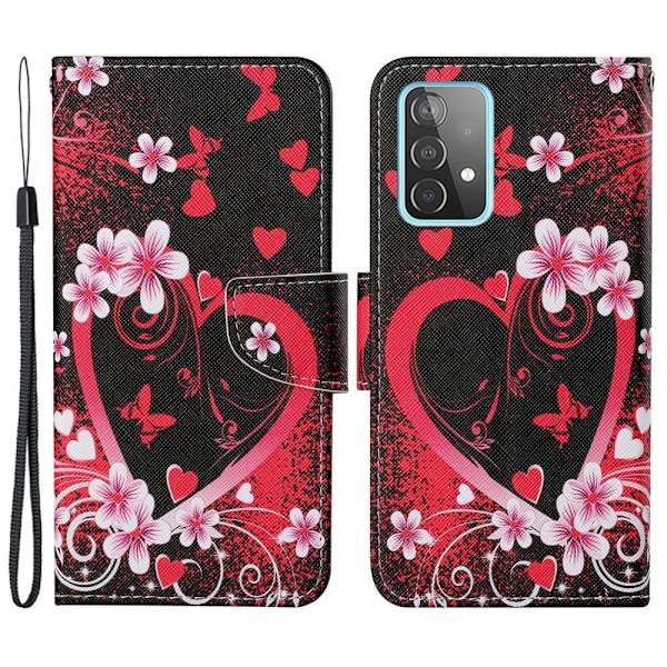 Wonderland Samsung Galaxy A53 5G Flip Etui - Rød Hjerte Form Red
