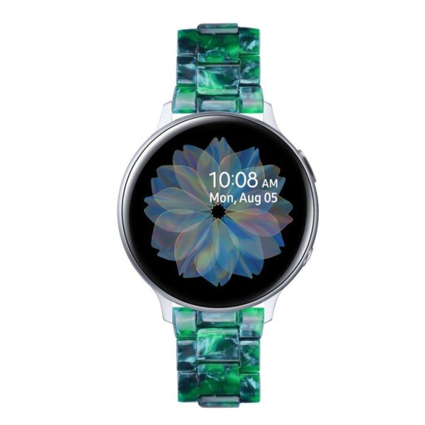 Samsung Galaxy Watch (42mm) / Aktiv marmorlignende urrem - Sortliggrøn Green