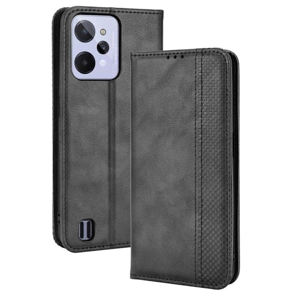Bofink Vintage Realme C31 læderetui - Sort Black