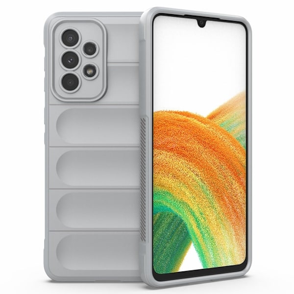 Mjukt greppformat Samsung Galaxy A33 5G skal - Silver/Grå Silvergrå