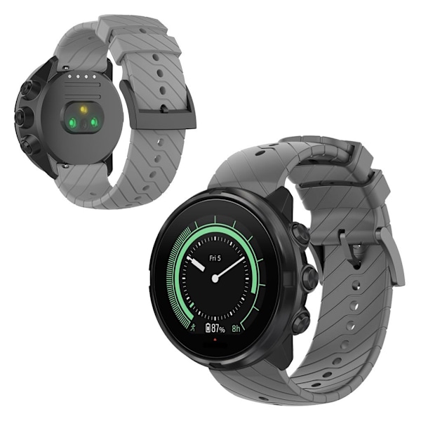 Suunto 9 kestävä silikoninen kellonauha - Harmaa Silver grey