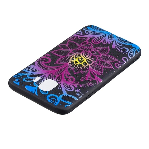 Samsung Galaxy J4 (2018) ophøjet mønster etui - Blomster Multicolor