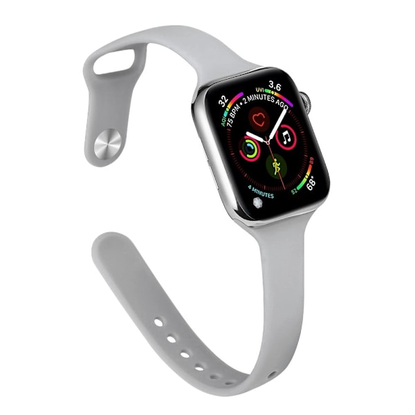 Apple Watch 41mm / 40mm / 38mm Slim Bands handledsrem - Grå Silvergrå