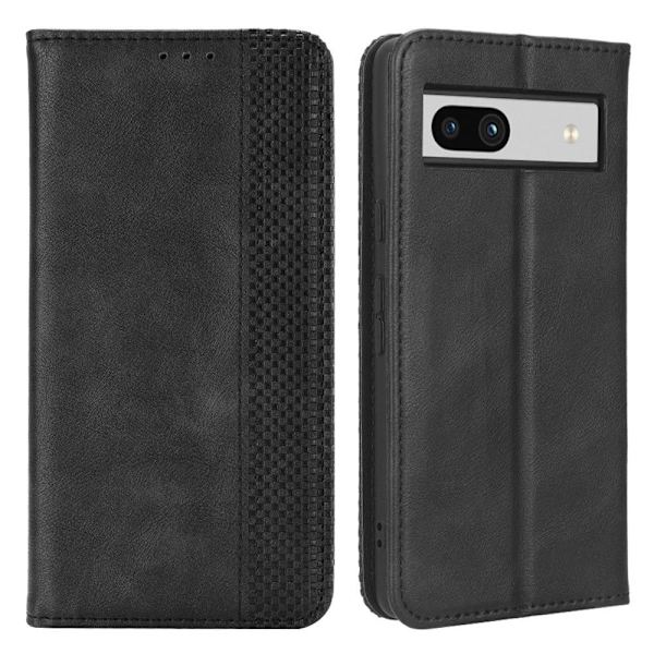 Bofink Vintage Google Pixel 7a Nahkakotelo - Musta Black