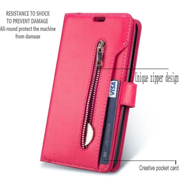Samsung Galaxy S10 Plus multi-slot plånboksfodral i läder - ceri Rosa