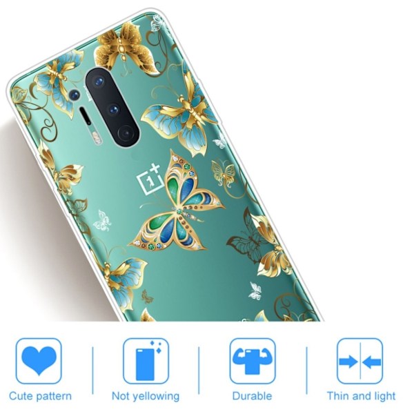 Deco OnePlus 8 Pro skal - Fjärilar I Metall multifärg