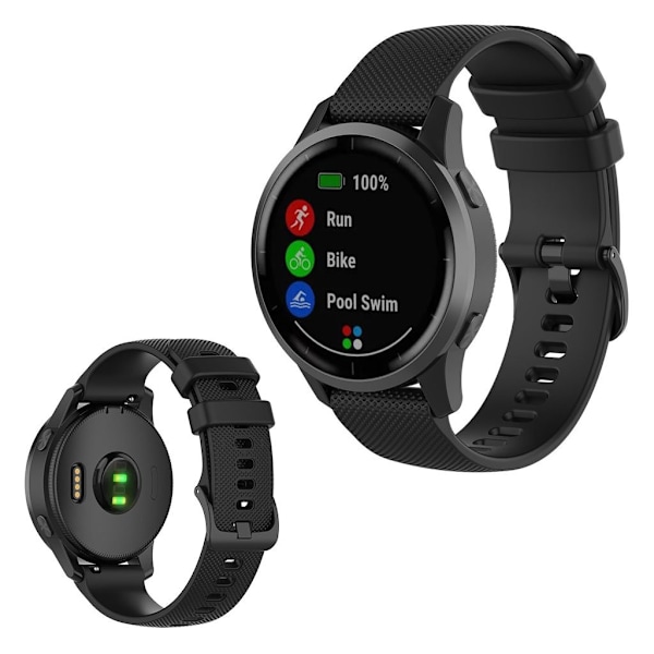 Garmin Vivoactive 4 silicone watch band - Black Svart
