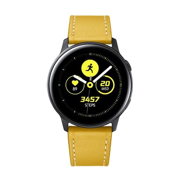 Samsung Galaxy Watch Active / Active 2 - 40mm / Active 2 - 44mm ægte læder Urrem - Gul Yellow