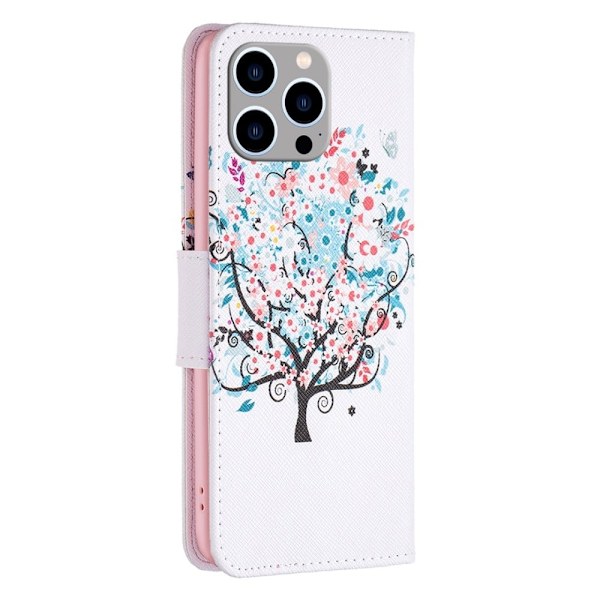 Wonderland iPhone 15 Pro Max Flippetui - Blomst Tre Pink