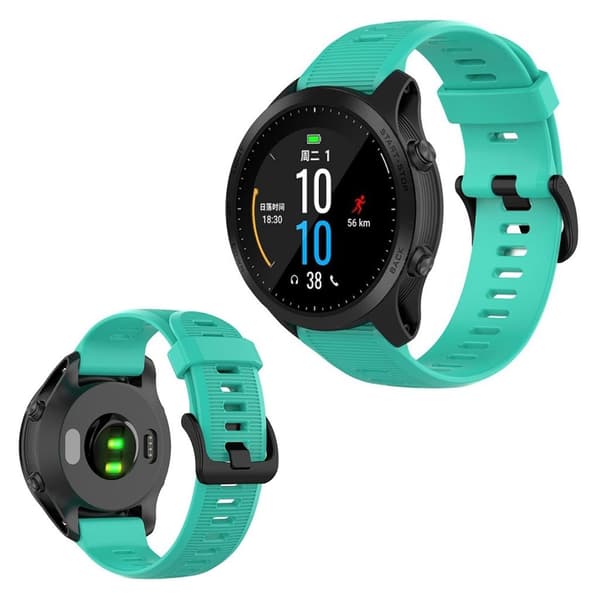Garmin Forerunner 945 / Fenix 5 Plus / Approach S60 silikoninen ranneke - Syaani Green