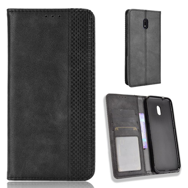 Bofink Vintage Nokia C1 Plus Lær Etui - Svart Black