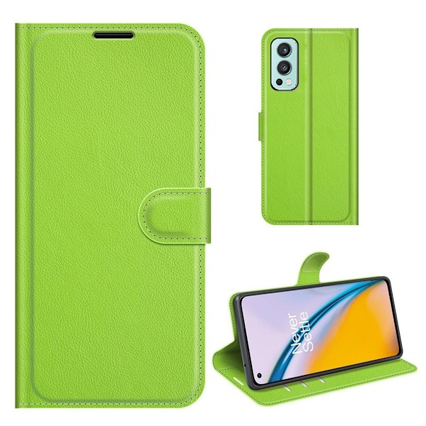Klassisk OnePlus Nord 2 5G flip etui - Grøn Green