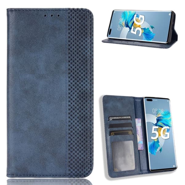 Bofink Vintage Huawei Mate 40 Pro Plus læder etui - blå Blue