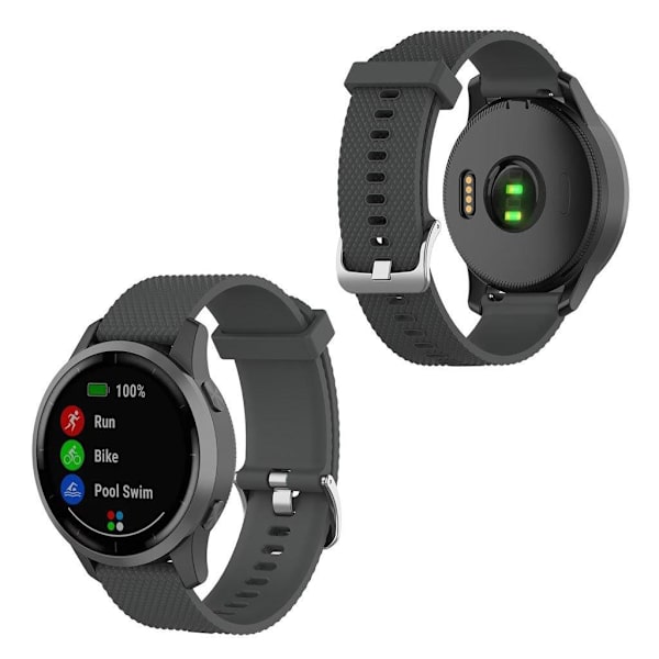 Garmin Vivoactive 4 texturerat klockarmband i silikon - Grå Silvergrå