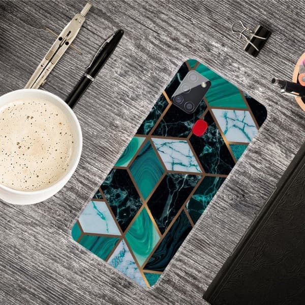 Marmormotiv Samsung Galaxy A21s skal - Smaragd Marmor Grön