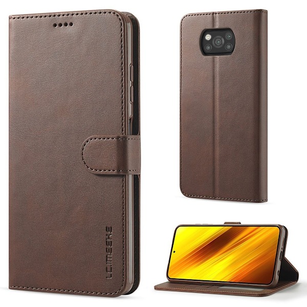 LC.Imeeke läder Xiaomi Poco X3 / Xiaomi Poco X3 NFC fodral - Brun Brun