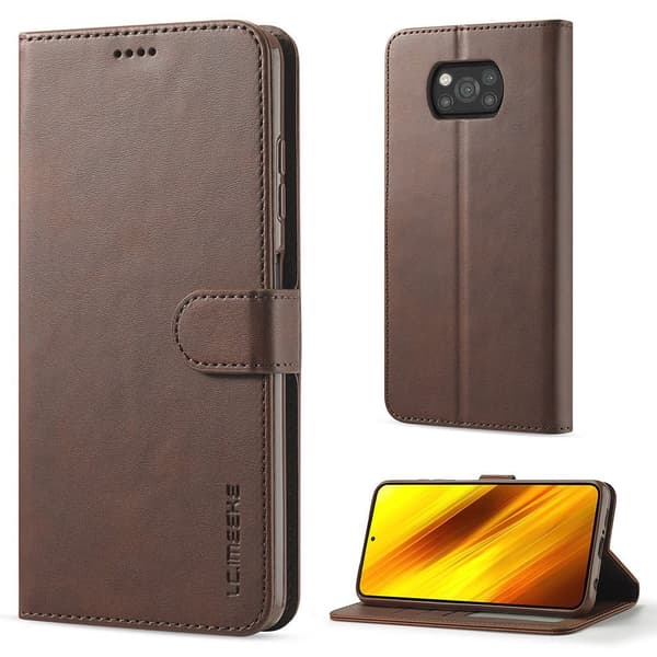 LC.Imeeke Xiaomi Poco X3 / X3 Nfc Läppäkotelo - Kahvi Brown
